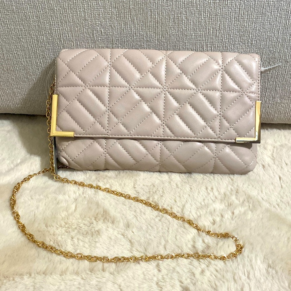 Cream quilted crossbody bag